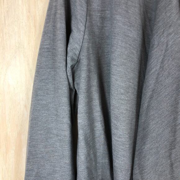 LOGO by Lori Goldstein Lounge Lagenlook Gray Draped Open Front Cozy Cardigan LG - Picture 13 of 13